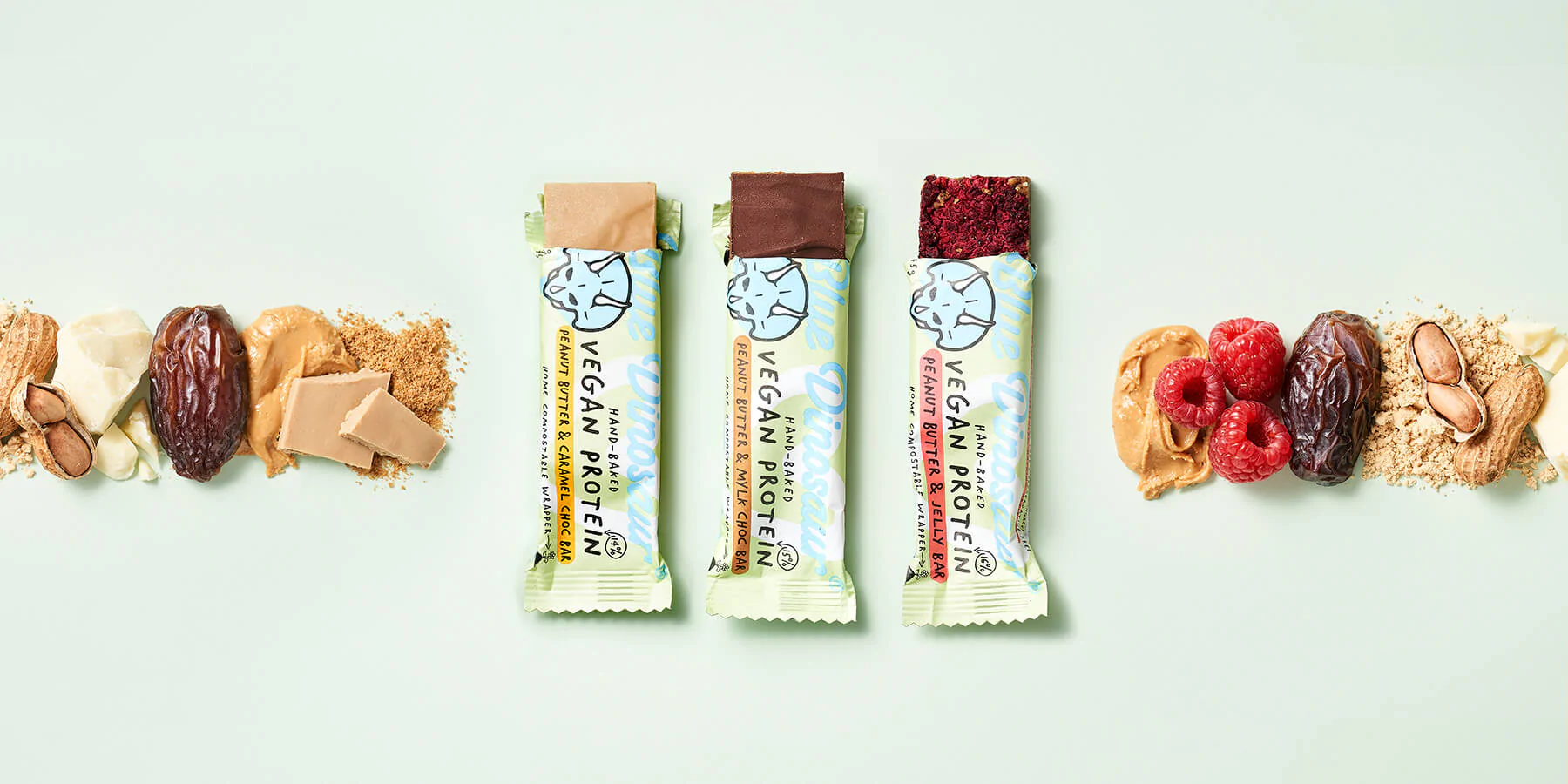 NEW VEGAN PROTEIN BARS IN HOME COMPOSTABLE WRAPPERS