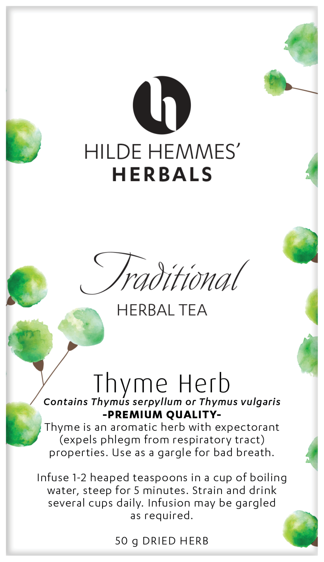 Hilde Hemmes Herbal&#39;s Tea Thyme 50g