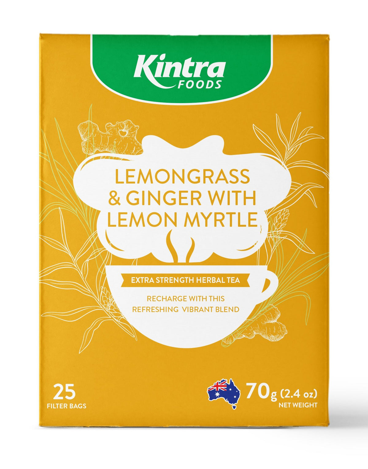 Kintra Foods Lemongrass, Ginger &amp; L/Myrtle x 25 Tea Bags