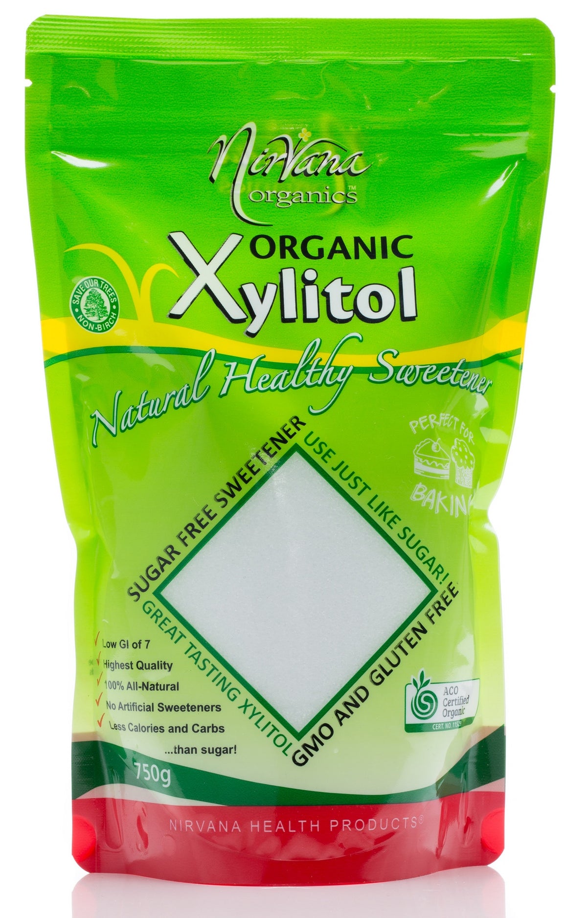 Nirvana Organics Xylitol Cert Organic Pouch 750g