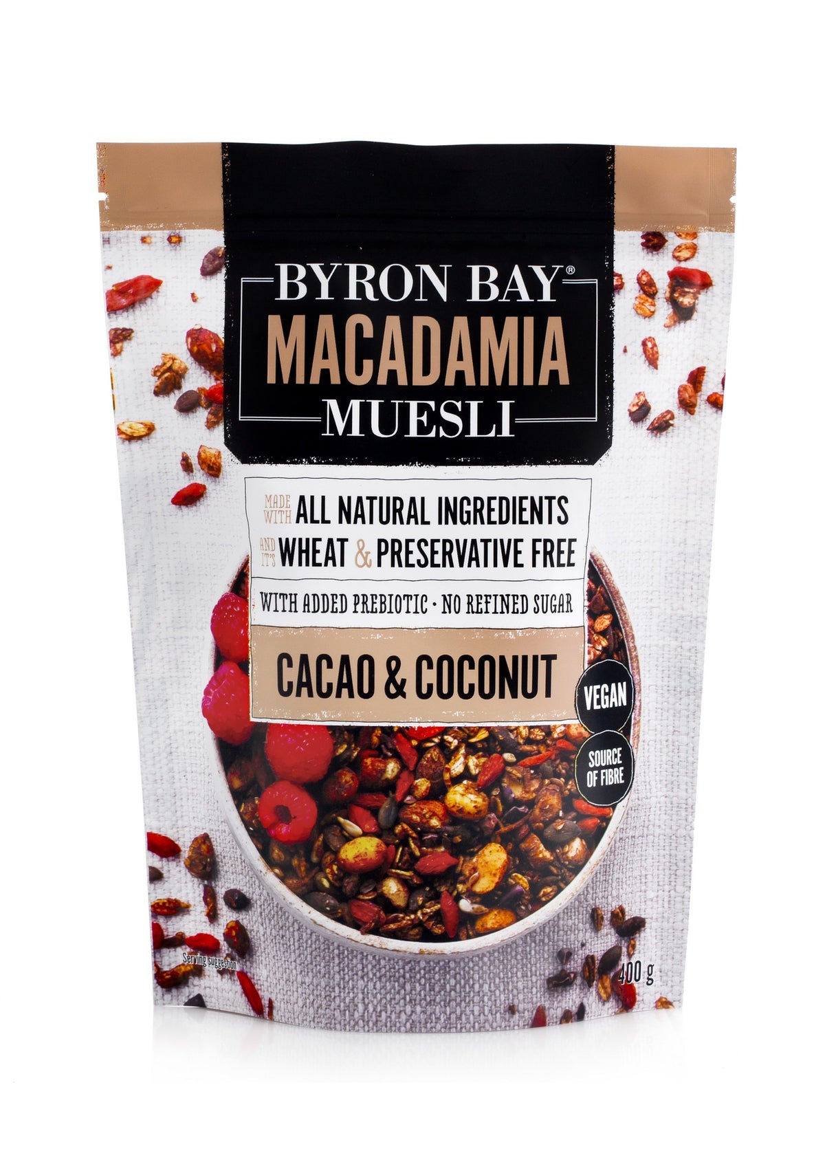 Byron Bay Macadamia Muesli Cacao and Coconut Granola 400g