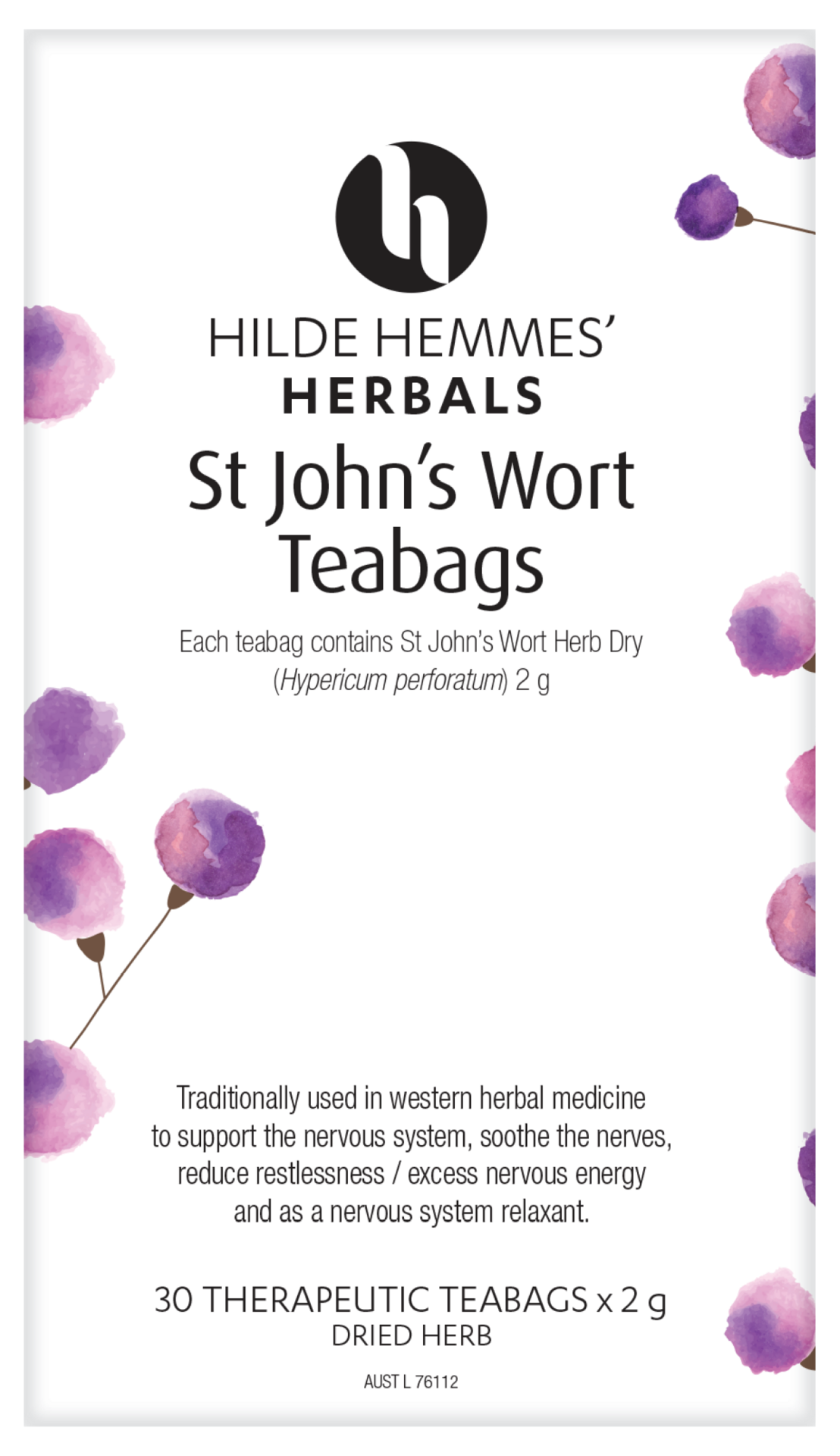 Hilde Hemmes Herbal&#39;s St. John&#39;s Wort x 30 Tea Bags