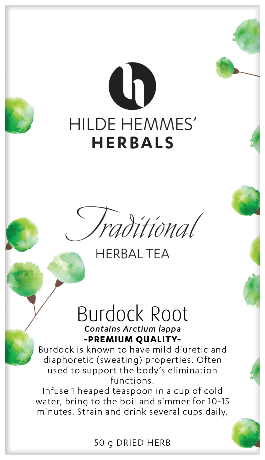 Hilde Hemmes Herbal&#39;s Tea Burdock Root 50g