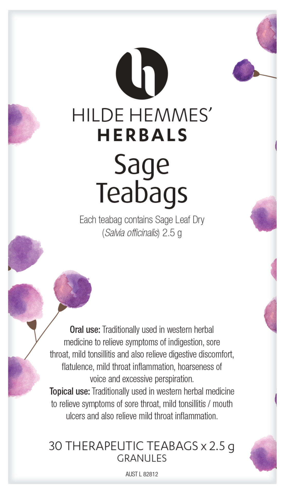 Hilde Hemmes Herbal&#39;s Sage x 30 Tea Bags