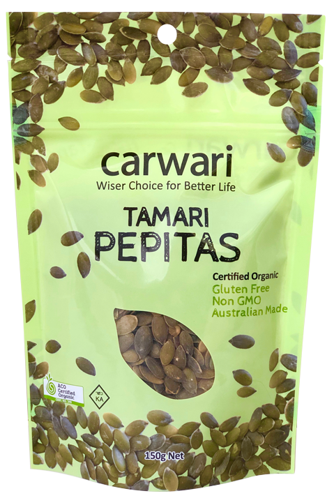 Carwari Organic Pepitas Tamari Roasted 150g