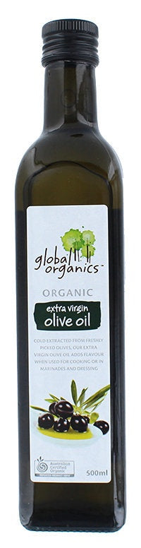 Global Organics Olive Oil Extra Virgin Organic 500ml