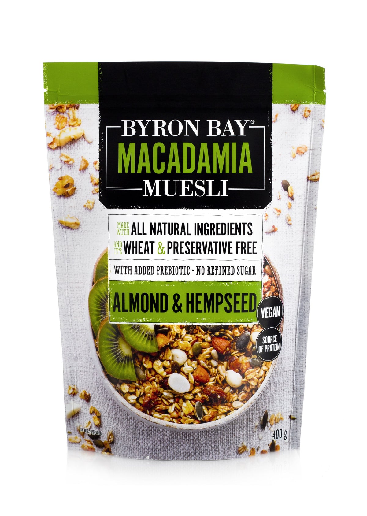 Byron Bay Macadamia Muesli Almond and Org Hemp Seed 400g