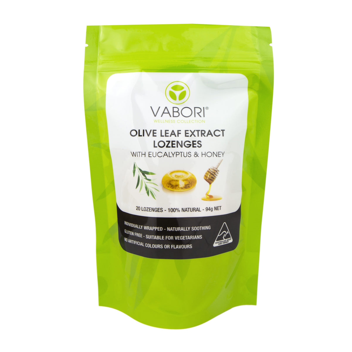 Vabori Olive Leaf Lozenges w Honey 20 Pk