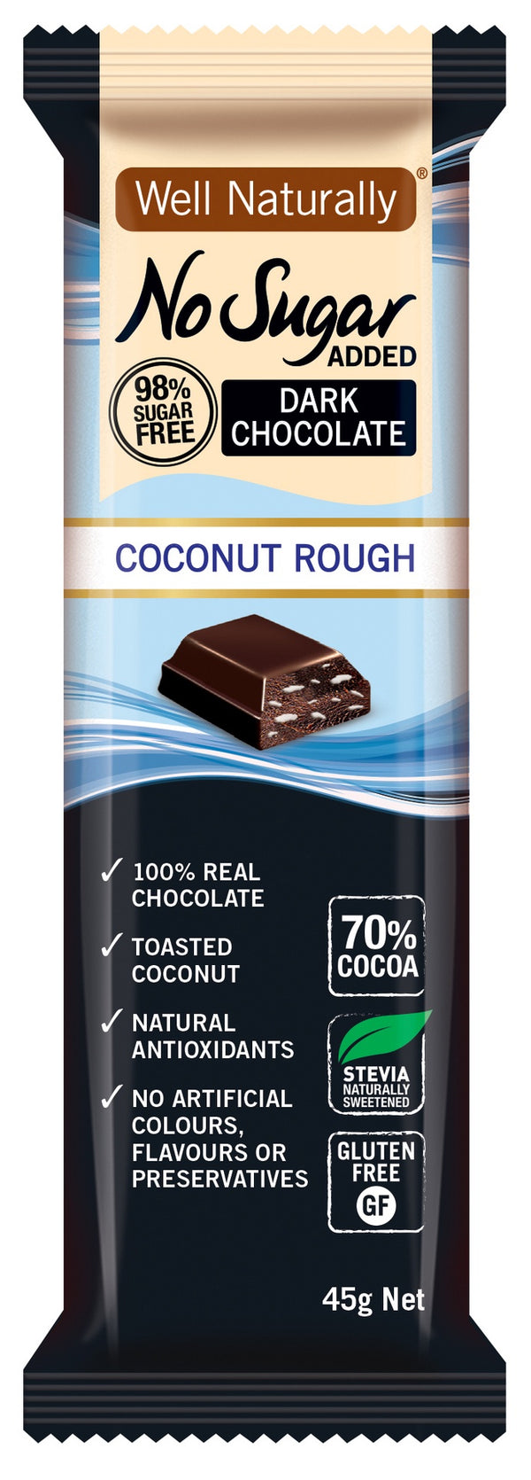Well Naturally Dark Chocolate Coconut Rough 45g - WELL I AM