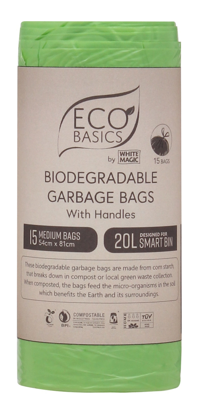 White Magic Eco Basics Bio Garbage Bags Medium 54 x 81cm