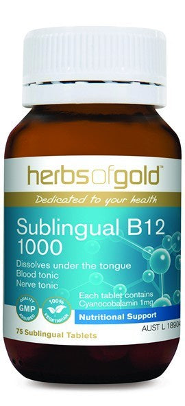 Herbs of Gold Sublingual B12 1000 75t