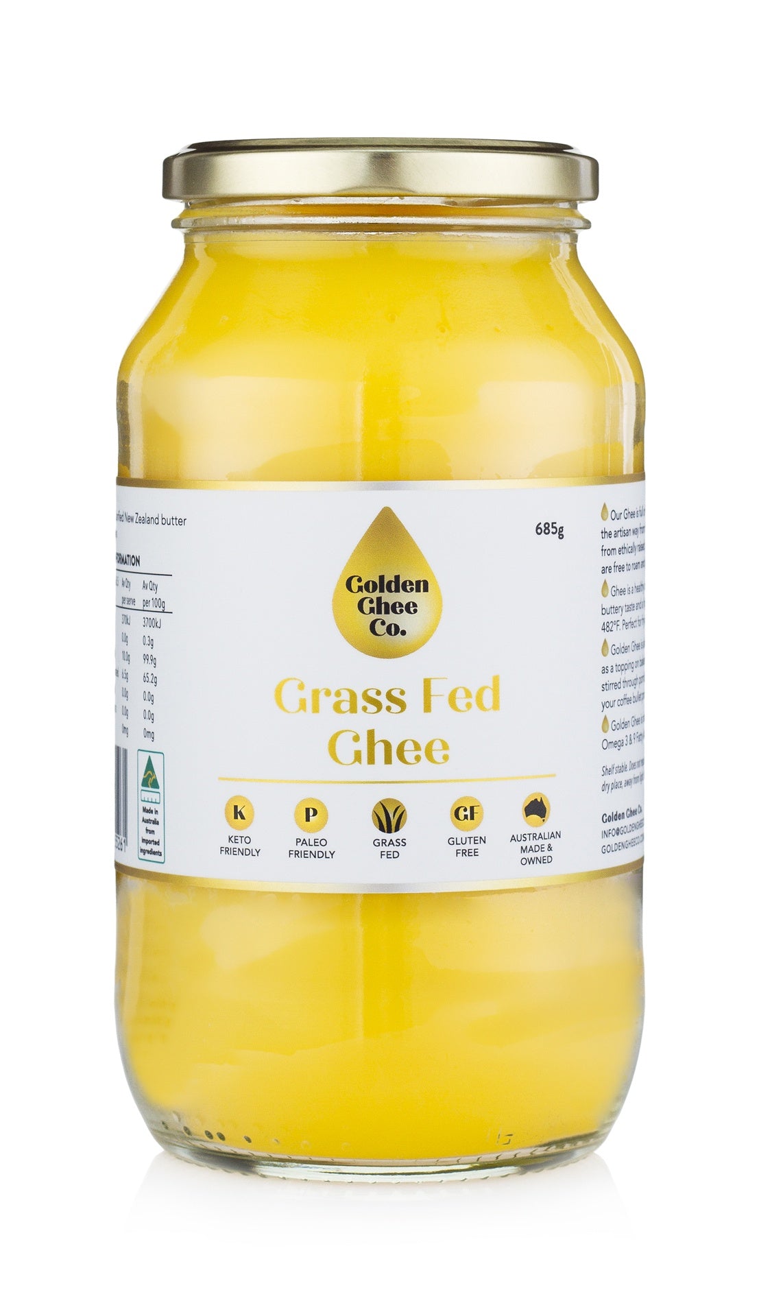 Golden Ghee Co Ghee Grass Fed 685g