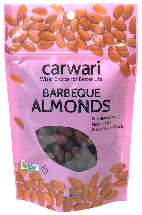 Carwari Organic Almonds Roasted BBQ 150g