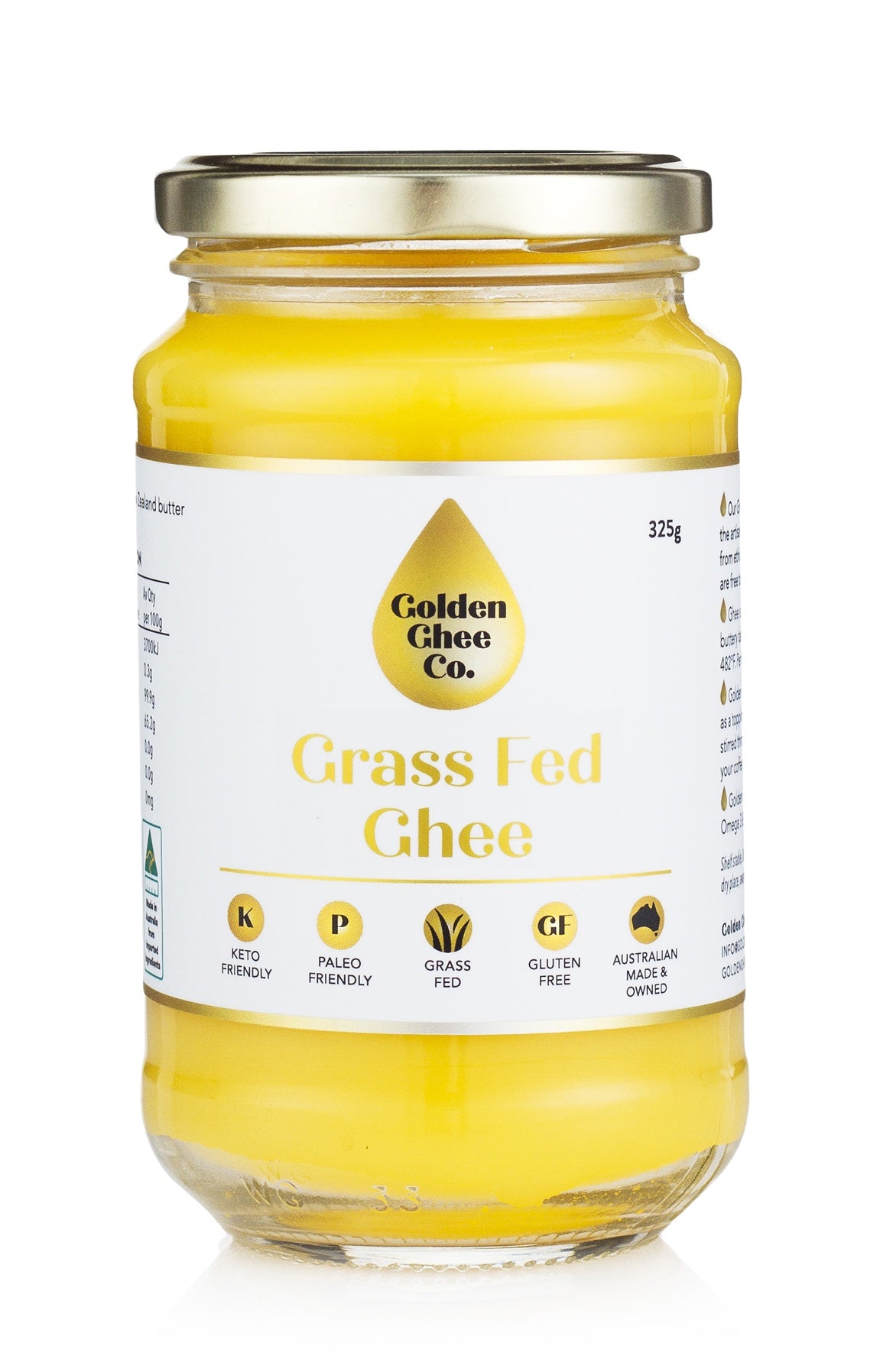 Golden Ghee Co Ghee Grass Fed 325g