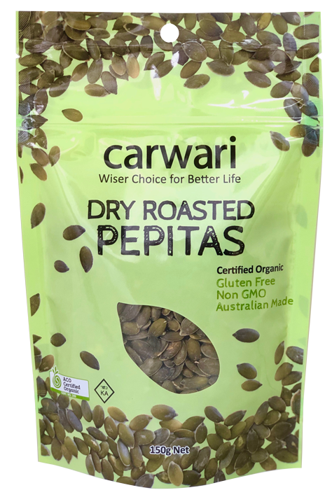 Carwari Organic Pepitas Dry Roasted 150g