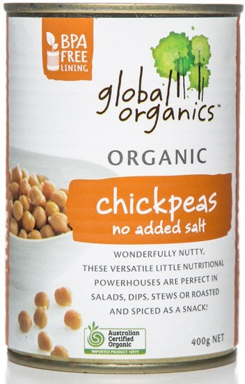 Global Organics Chick Peas No Added Salt Org 400g