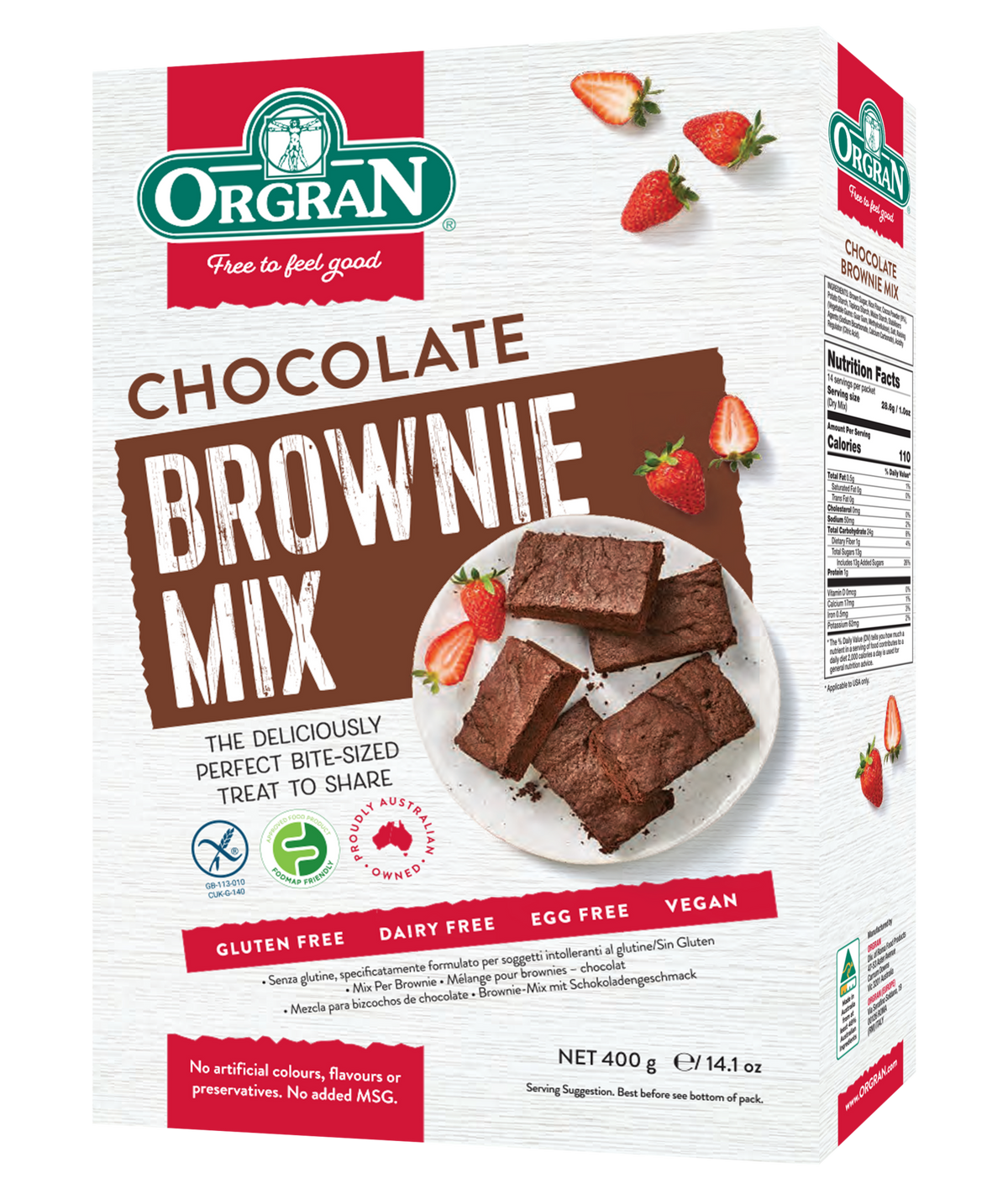 Orgran Gluten Free Brownie Mix Choc Flavoured 400g