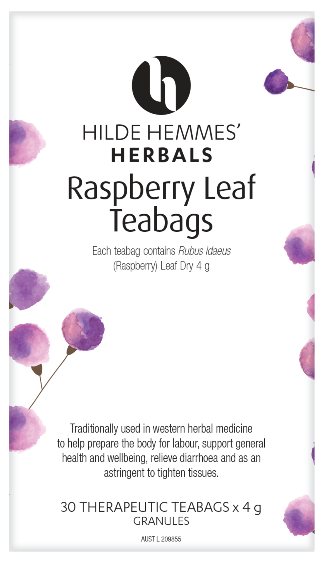 Hilde Hemmes Herbal&#39;s Raspberry Leaf x 30 Tea Bags