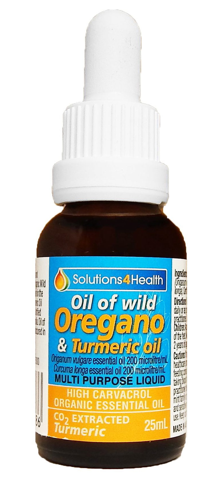 Solutions 4 Health Oil of Wild Oregano &amp; Turmeric 25ml