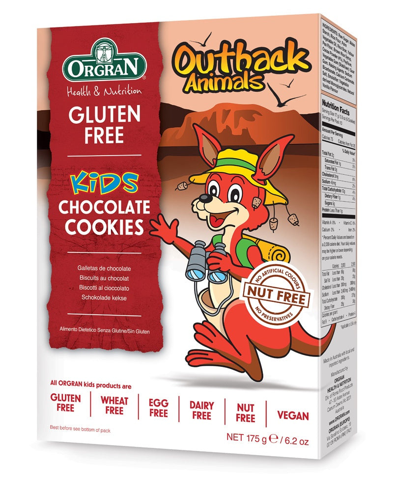 Orgran Gluten Free Cookies Outback Animal Choc 175g