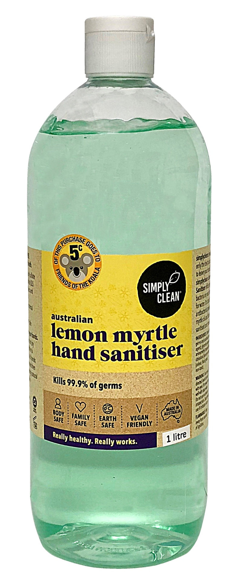 Simply Clean Lemon Myrtle Hand Sanitiser 1L