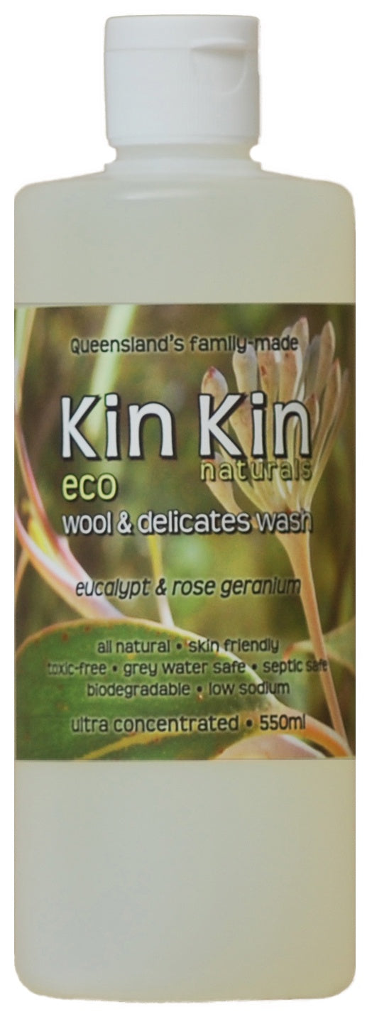 Kin Kin Naturals Eco Wool &amp; Delicates Wash Euc 550ml