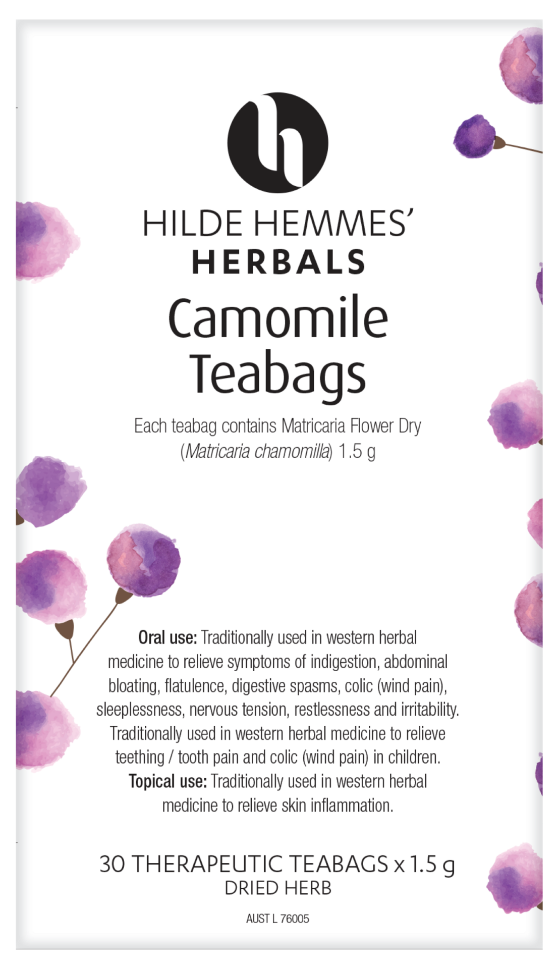 Hilde Hemmes Herbal&#39;s Camomile x 30 Tea Bags