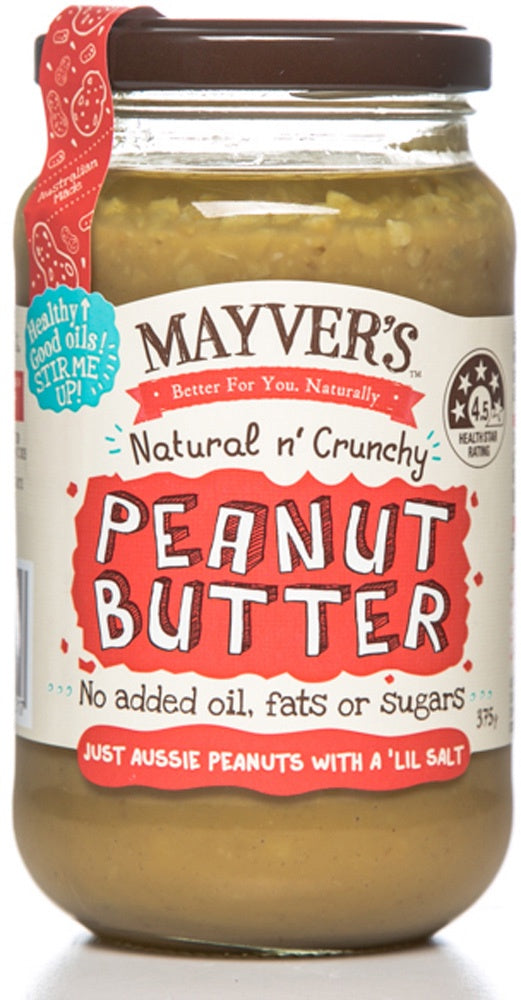 Mayver&#39;s Peanut Butter Crunchy 375g