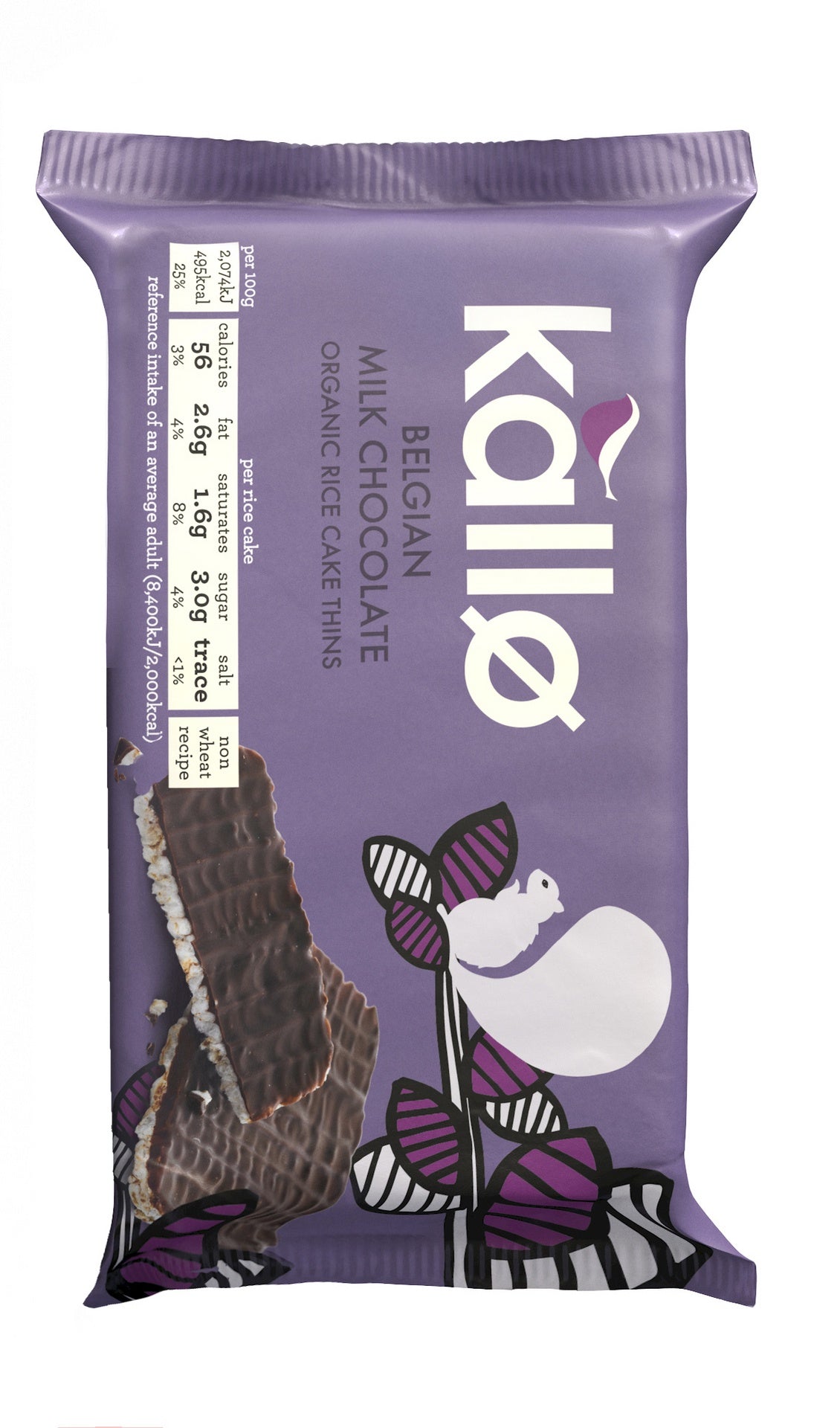 Kallo Milk Choc Rice Cake Thins Org 90g