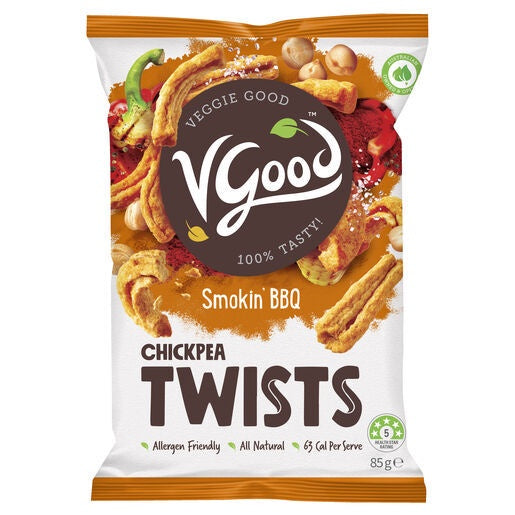 VGood Chickpea Twists Smokin BBQ 85g