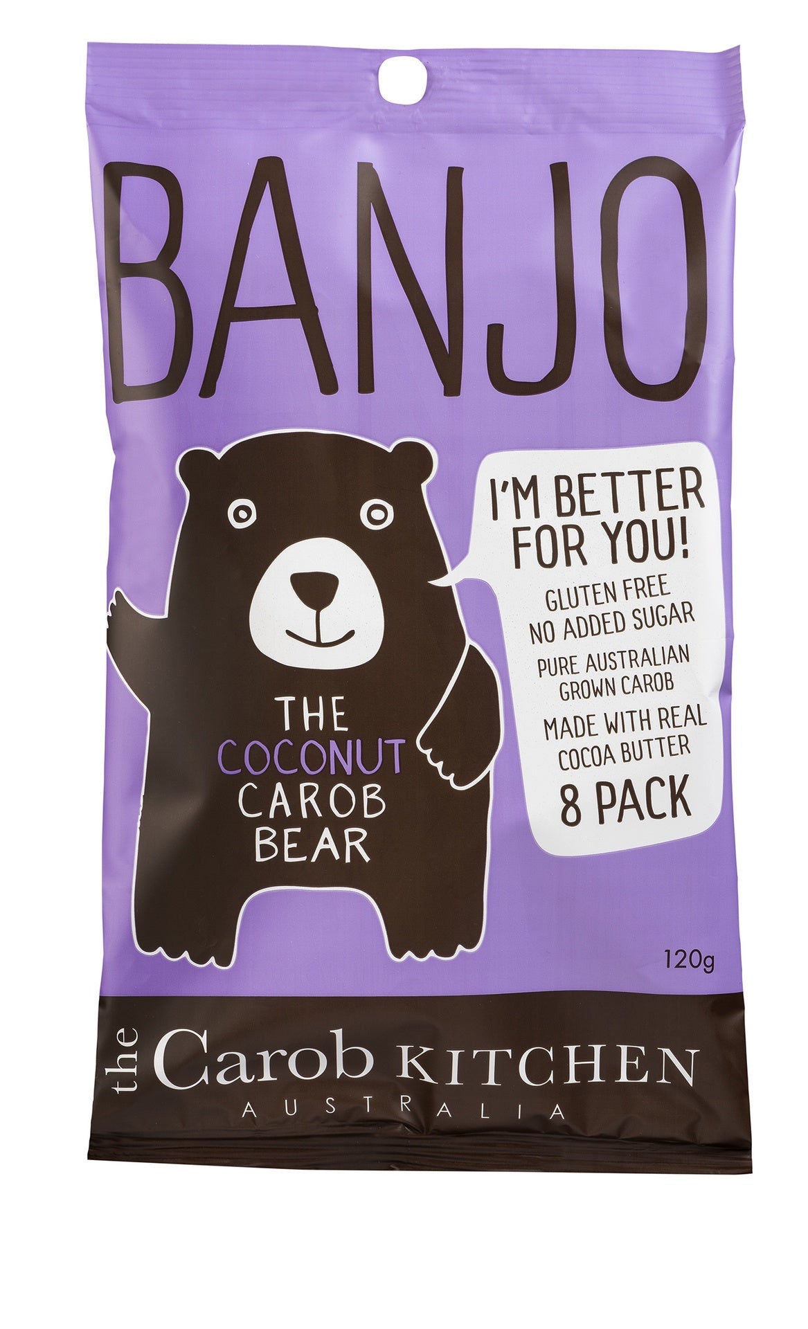 The Carob Kitchen Banjo Bear Coconut 8 Pack 120g