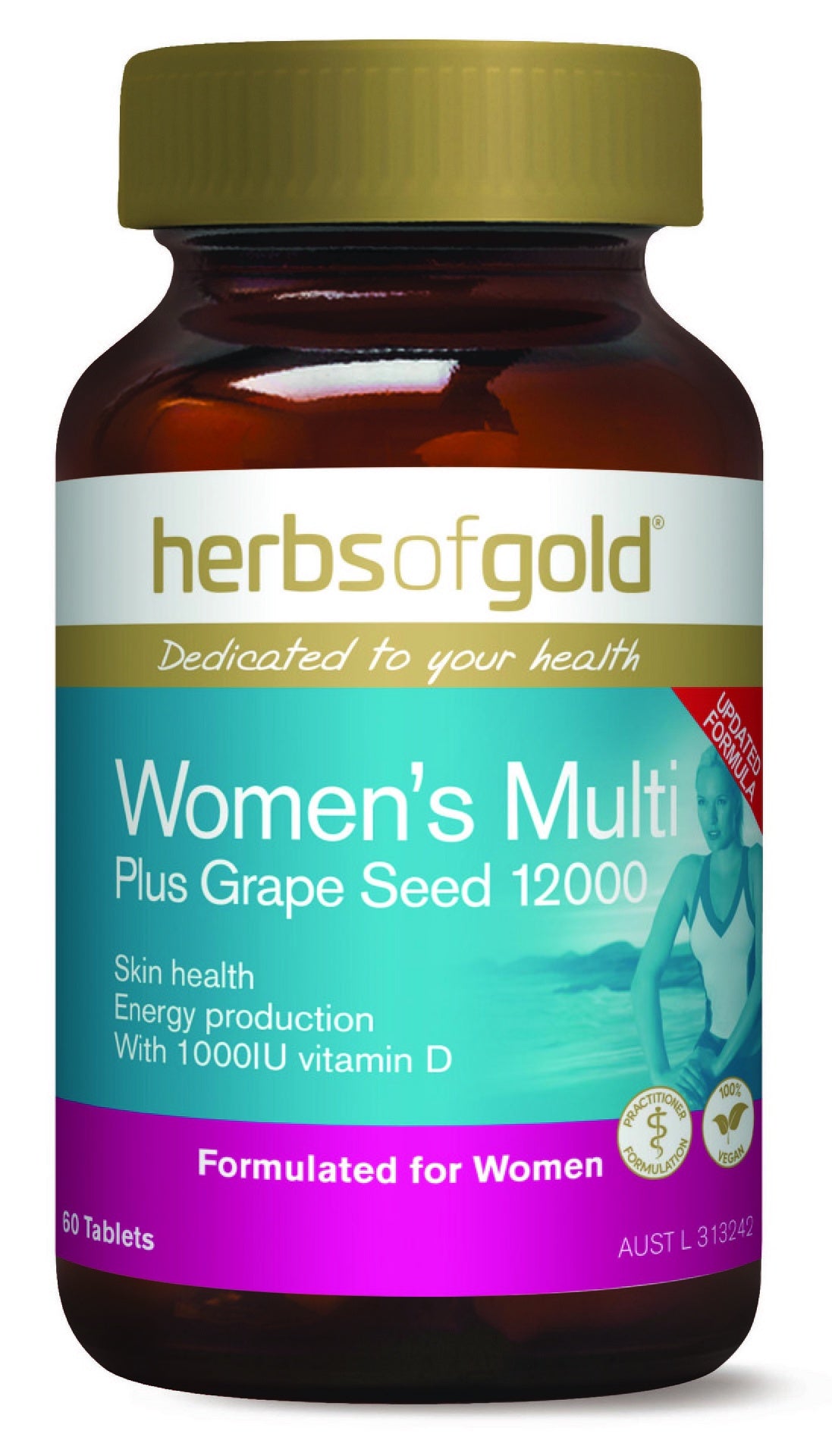 Herbs of Gold Women&#39;s Multi Plus Grape Seed 90t