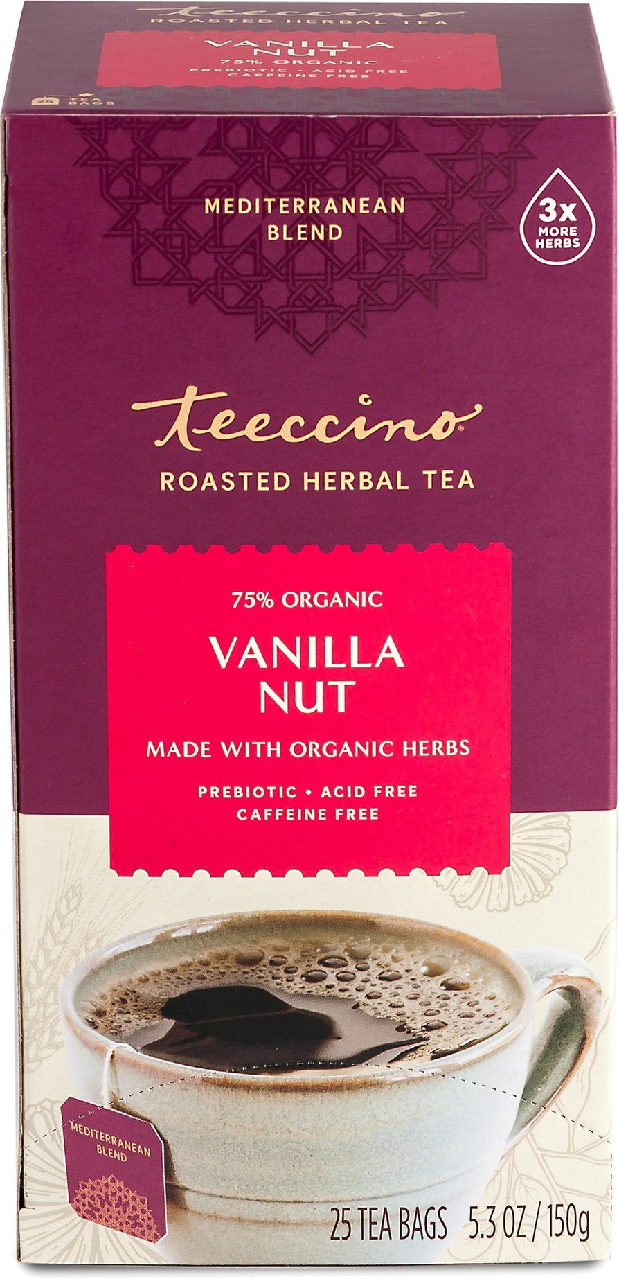 Teeccino Vanilla Nut Medium Roast x 25 Tea Bags