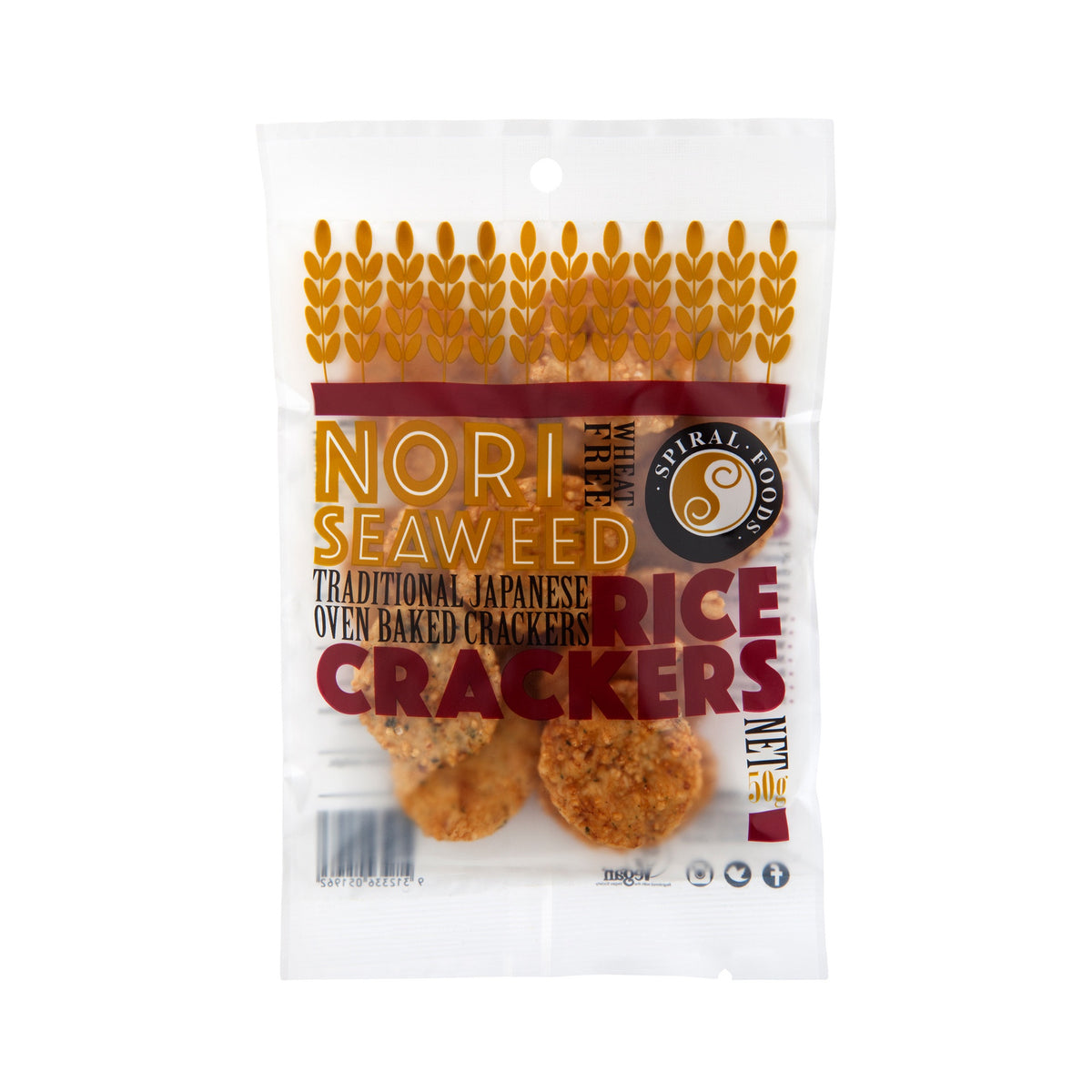 Spiral Rice Crackers Nori Seaweed 50g