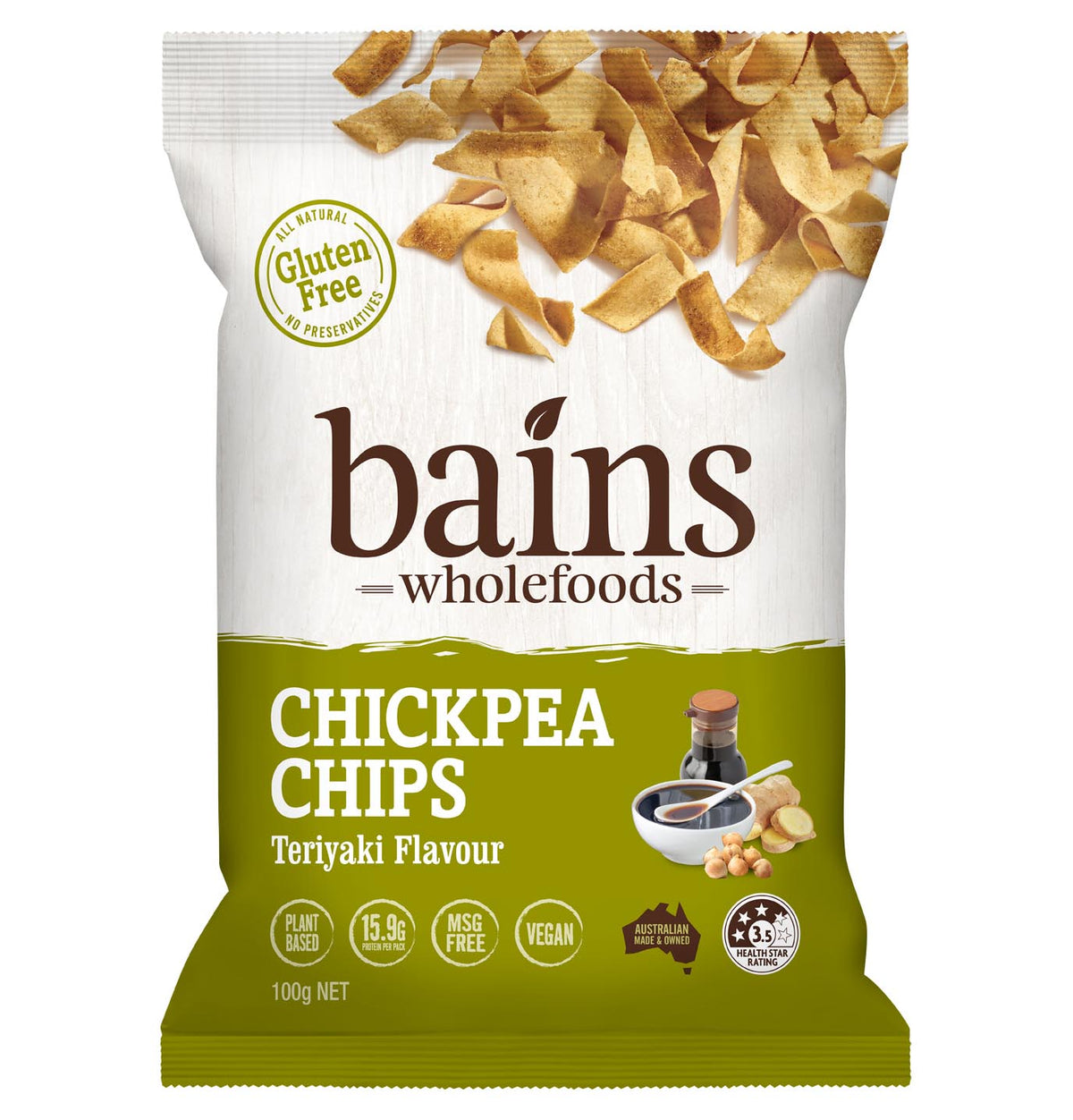 Bains Wholefoods Chickpea Chips Teriyaki Flavou 100g