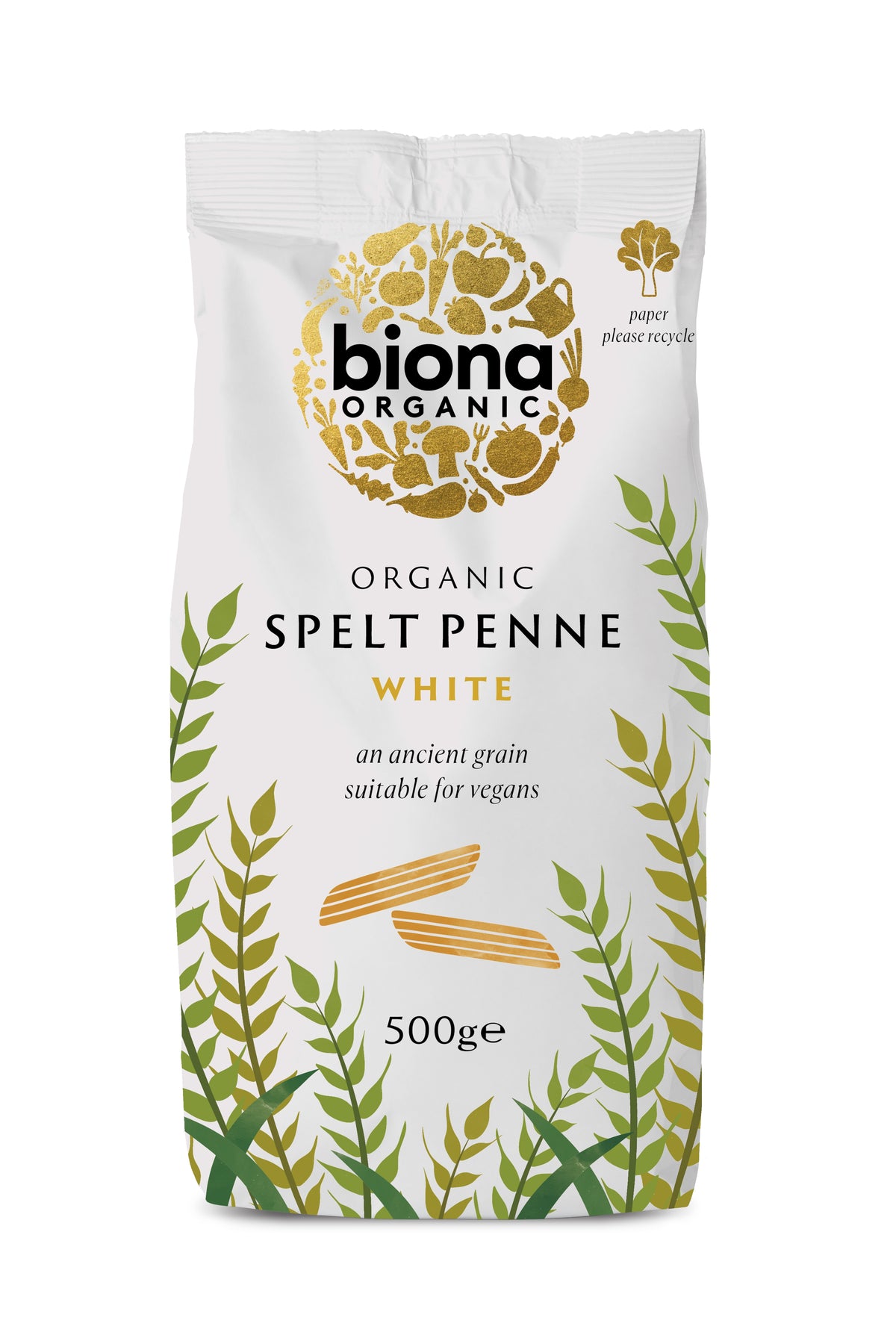 Biona Organic Spelt Penne White 500g