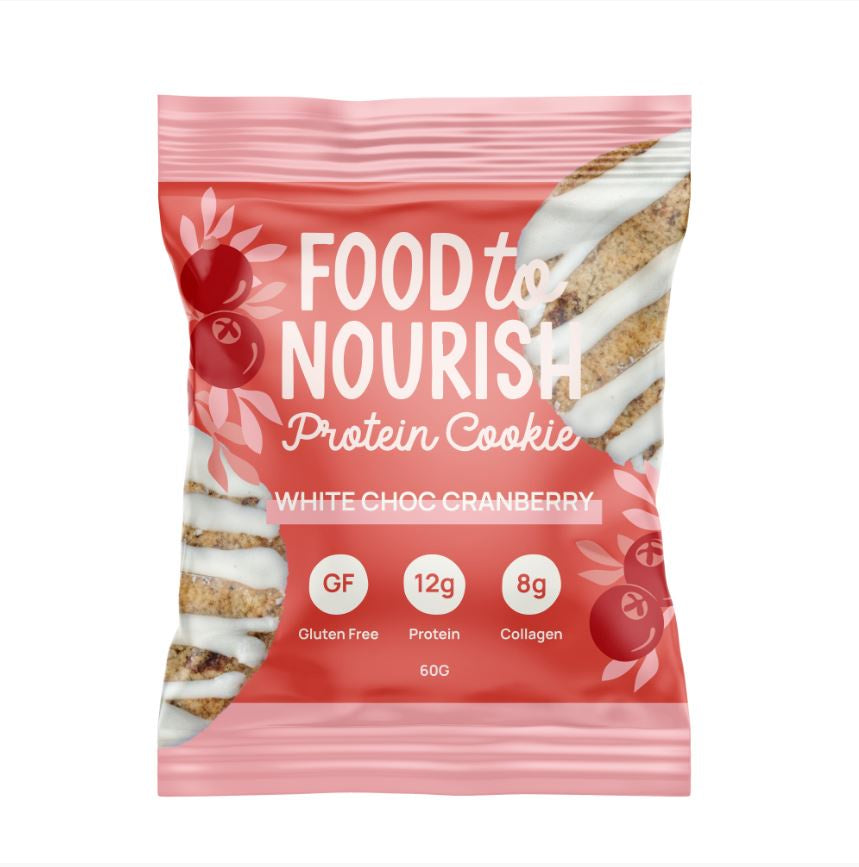 Food To Nourish Protein Cookie White Choc Cran 60g