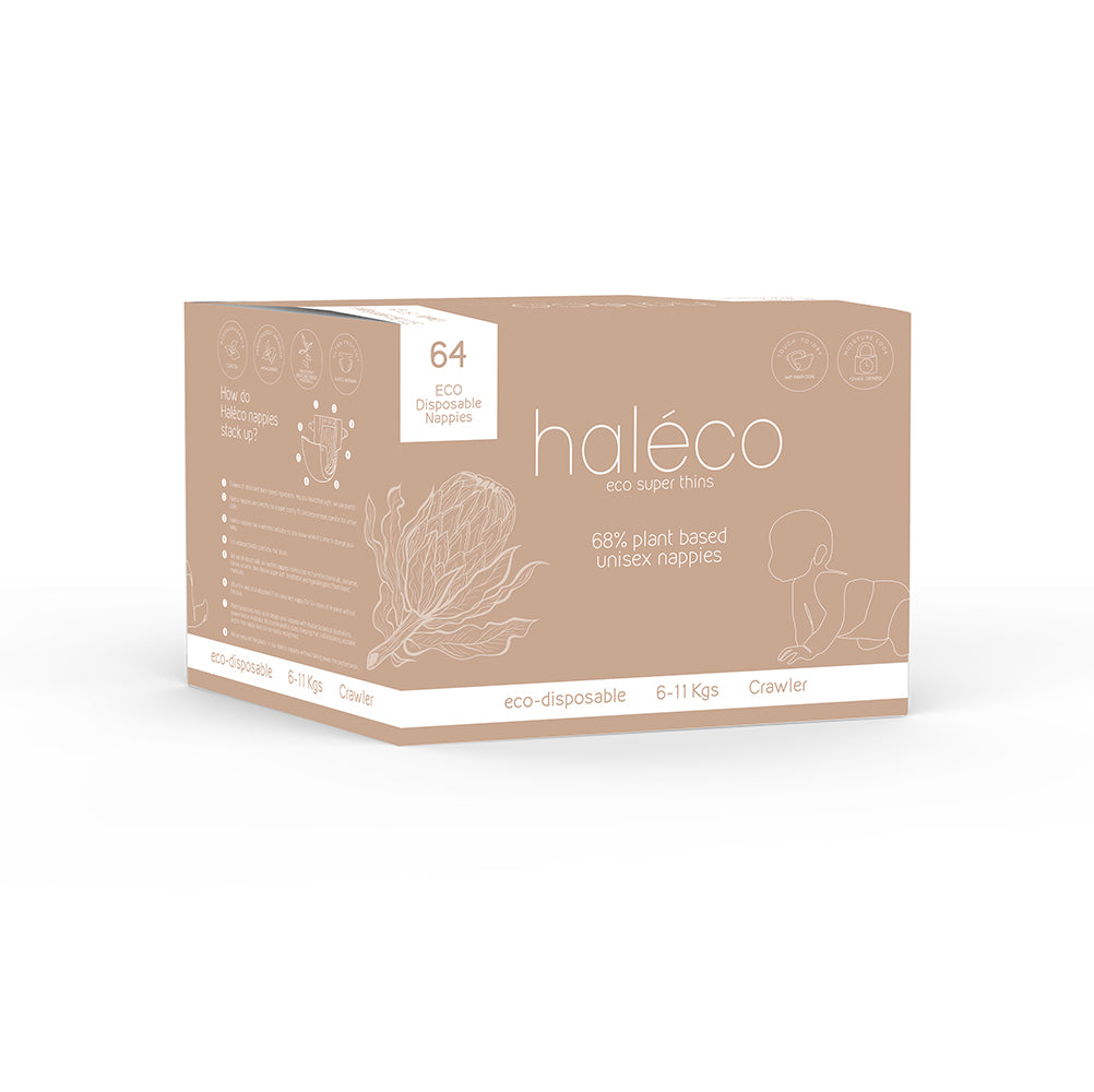 Haleco Crawler Nappies (6-11kg) 64 Pk