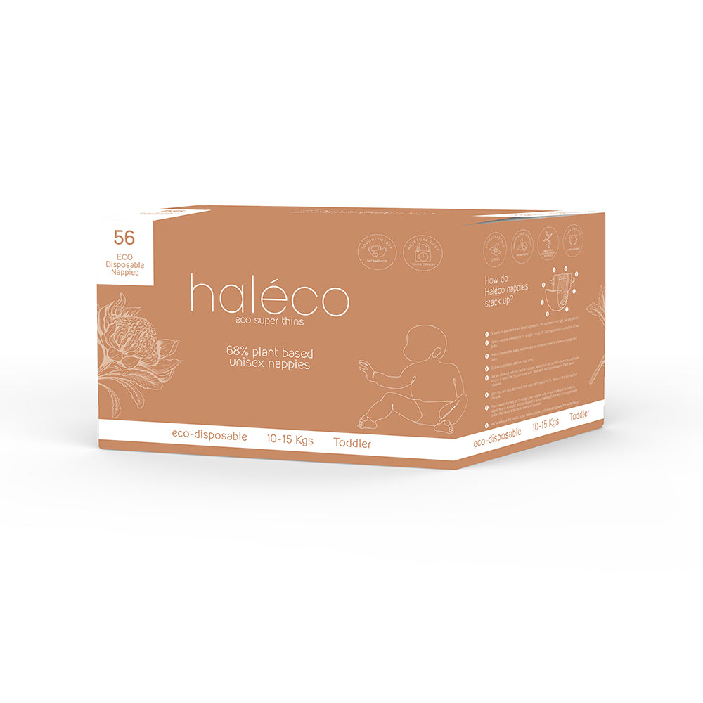 Haleco Toddler Nappies (10-15kg) 56 Pk