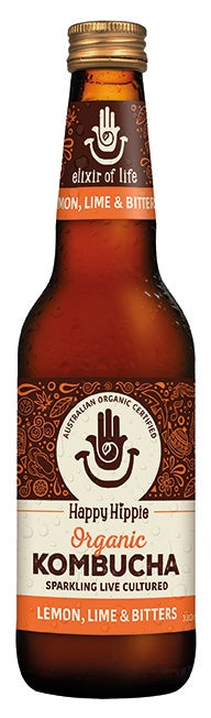 Happy Hippie Kombucha Lemon, Lime, Bitters 330ml