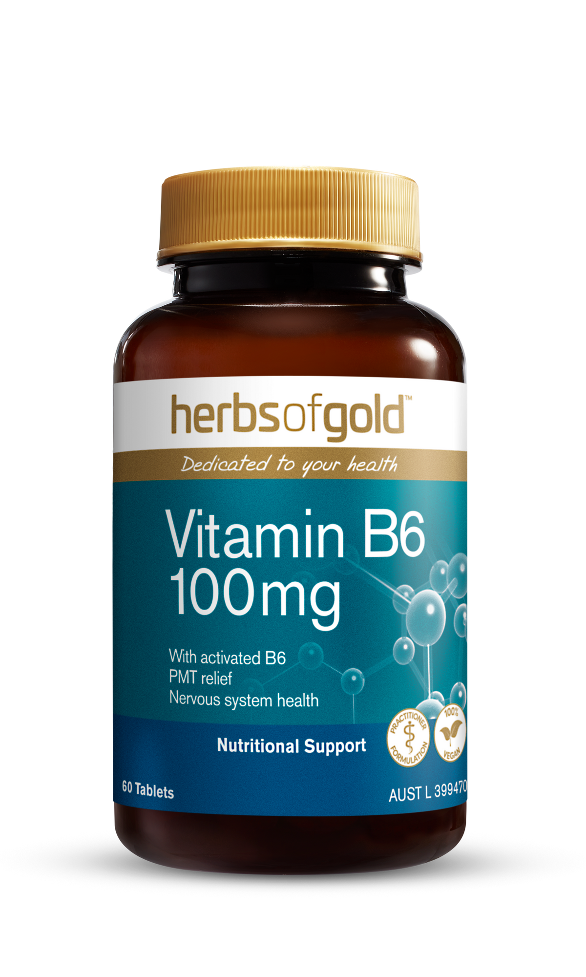 Herbs of Gold Vitamin B6 100mg 60t