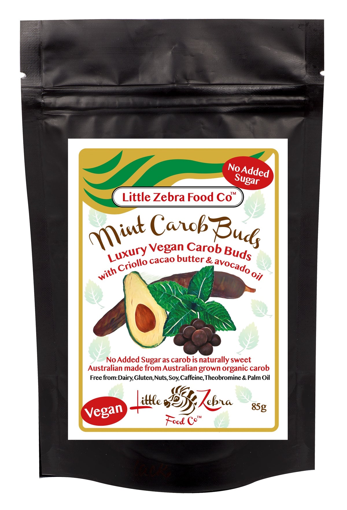 Little Zebra Chocolates Mint Carob Buds 85g