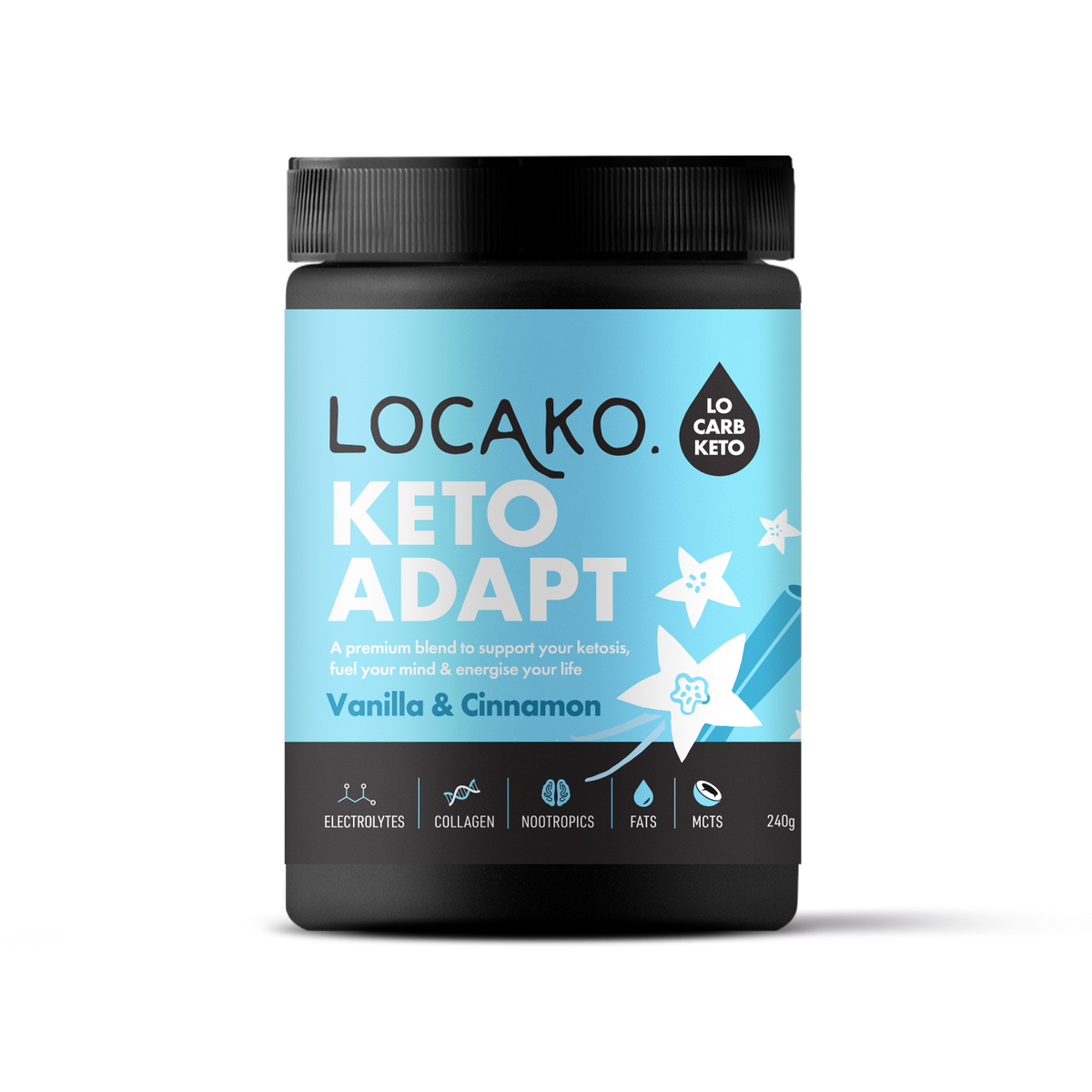 Locako Keto Adapt Vanilla Cinnamon 240g