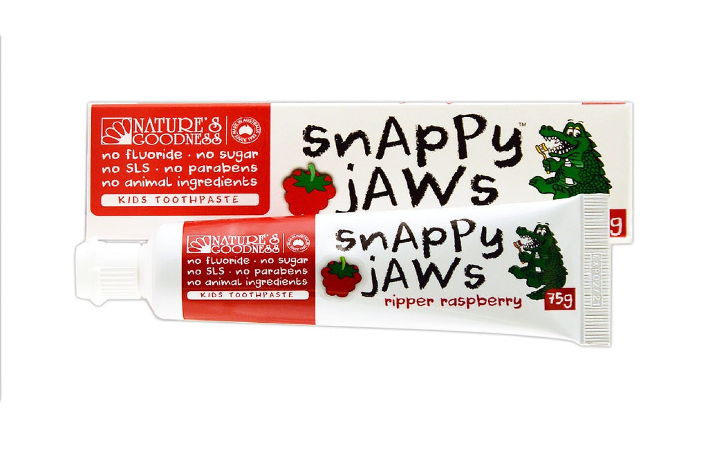 Nature&#39;s Goodness Snappy Jaws Toothpaste Raspb&#39;y 75g