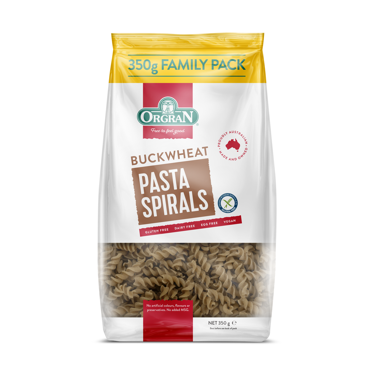 Orgran Gluten Free Pasta Buckwheat Spirals 350g