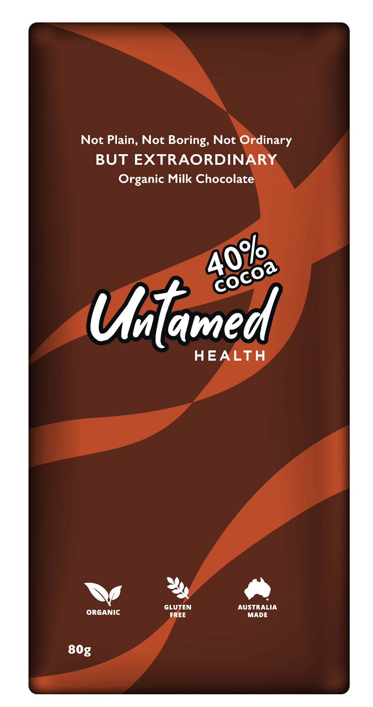 Untamed Health Organic Milk Chocolate 40% 80g