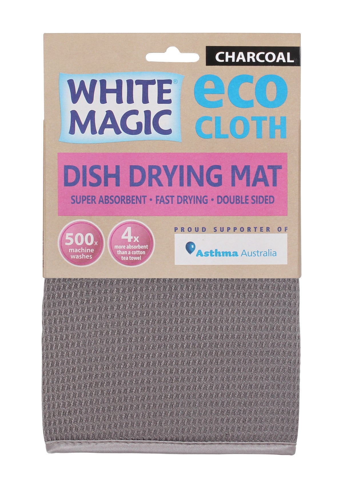 White Magic Dish Drying Mat Charcoal 1Pk