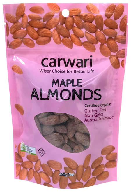 Carwari Organic Almonds Maple Roasted 150g