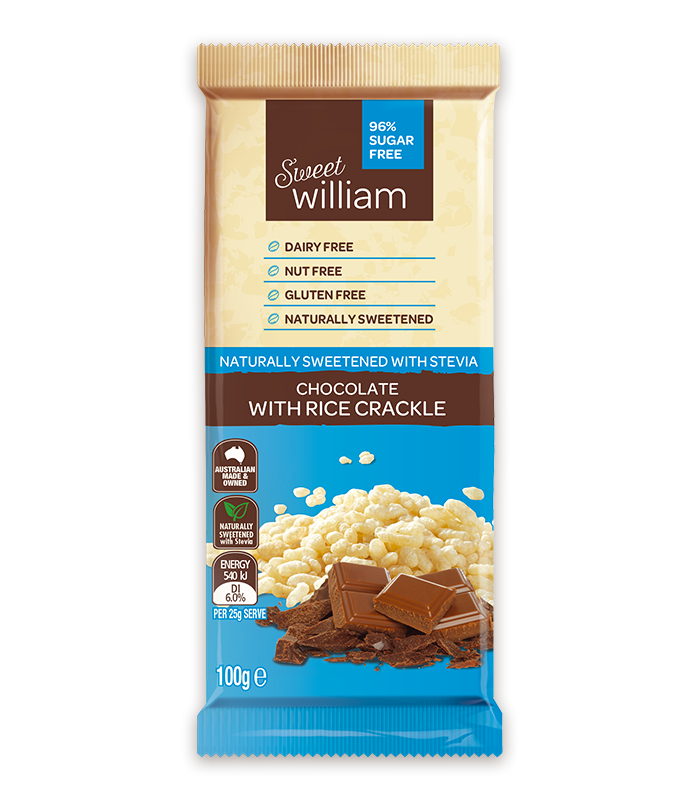 Sweet William Chocolate Bar Rice Crackle 100g