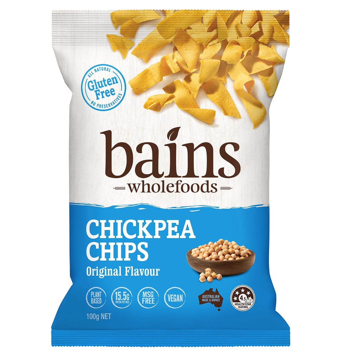 Bains Wholefoods Chickpea Chips Original 100g